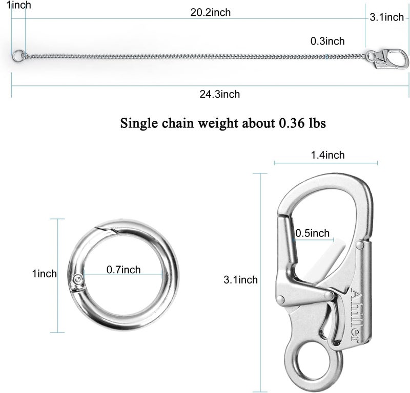 Ahiller Biker Wallet Chain, Heavy Duty Pocket Chain with Round Clasp, Men Chains for Keys, Jeans, Pants, Purse and Handbag - Image 4